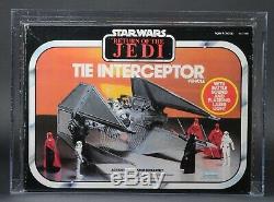 Star Wars Vintage Tie Interceptor ROTJ AFA 85 MISB Clear Tape