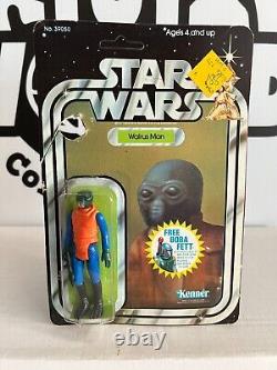 Star Wars Walrusman 1978 Vintage Kenner Action Figure Boba Fett Offer Open Card