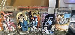 Star wars burger king glasses Set Of 9 Vintage 1977-1980 Collectors Series