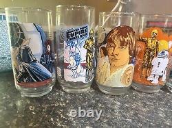 Star wars burger king glasses Set Of 9 Vintage 1977-1980 Collectors Series