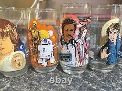 Star wars burger king glasses Set Of 9 Vintage 1977-1980 Collectors Series