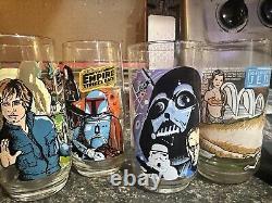 Star wars burger king glasses Set Of 9 Vintage 1977-1980 Collectors Series