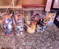 Star wars burger king glasses Set Of 9 Vintage 1977-1980 Collectors Series