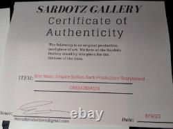 Star wars storyboard Empire Strikes Back movie Prop Rebel Disney Vtg Art EB1-42