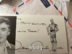 Star wars vintage fan club c3po signed picture n enevlope from uk may the force