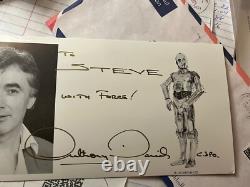 Star wars vintage fan club c3po signed picture n enevlope from uk may the force