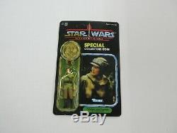 VINTAGE 1984 KENNER STAR WARS POTF LEIA COMBAT PONCHO FIGURE With COIN SEALED RARE