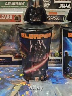 VINTAGE 2005 Star Wars Revenge of the Sith Slurpee Cups & 7 SEALED Cereal Spoons