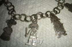 VINTAGE NAVAJO SIGNED FRANCIS STAR WARS STERLING SILVER BRACELET vafo