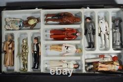 VINTAGE STAR WARS 15 ACTION FIGURES + SPACE CASE KENNER lot