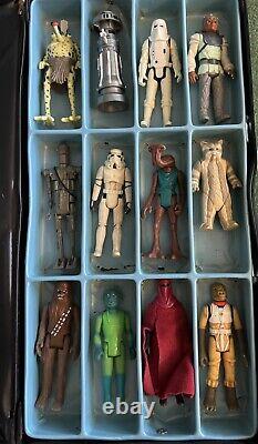 VINTAGE Star Wars 70s And 80s Action Figures 12 With Carrying Case
