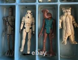 VINTAGE Star Wars 70s And 80s Action Figures 12 With Carrying Case
