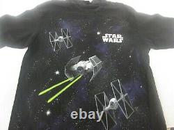 VTG 90s Star Wars Death Star Millennium Falcon T Shirt Tagged Changes L