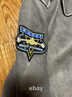 VTG Star Wars Episode One Distressed Leather Aviator Bomber Jacket Men's XL
