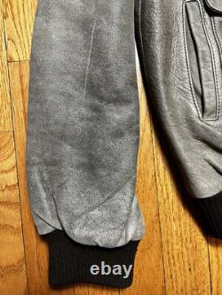 VTG Star Wars Episode One Distressed Leather Aviator Bomber Jacket Men's XL