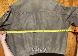 VTG Star Wars Episode One Distressed Leather Aviator Bomber Jacket Men's XL