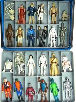 Vintage 1977 1980 Kenner Star Wars & ESB 24 Original Action Figures withCase