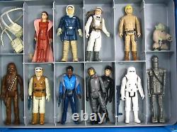 Vintage 1977 1980 Kenner Star Wars & ESB 24 Original Action Figures withCase