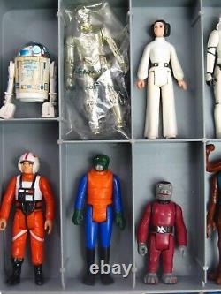 Vintage 1977 1980 Kenner Star Wars & ESB 24 Original Action Figures withCase