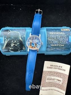 Vintage 1977 Bradley Star Wars Swiss Wind-Up Watch C-3PO R2-D2 Box Papers Works