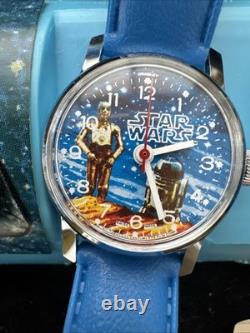 Vintage 1977 Bradley Star Wars Swiss Wind-Up Watch C-3PO R2-D2 Box Papers Works
