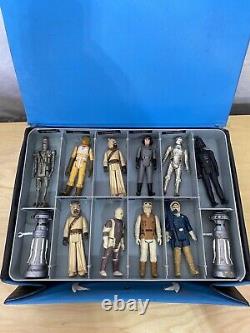 Vintage 1977 Kenner Star Wars Lot Mini Vinyl Collectors Case & 15 Action Figures