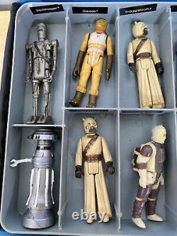 Vintage 1977 Kenner Star Wars Lot Mini Vinyl Collectors Case & 15 Action Figures