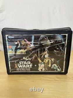 Vintage 1977 Kenner Star Wars Lot Mini Vinyl Collectors Case & 15 Action Figures