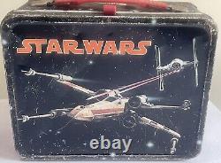 Vintage 1977 Original Star Wars Collectible Metal Lunchbox with Thermos A New Hope