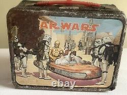 Vintage 1977 Original Star Wars Collectible Metal Lunchbox with Thermos A New Hope