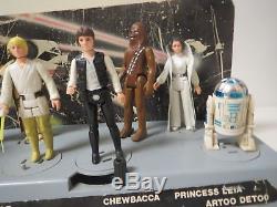 Vintage 1977 STAR WARS ORIGINAL 12 FIGURES with MAIL AWAY DISPLAY Luke Leia Han ++