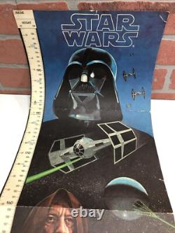Vintage 1977 Star Wars Child Growth Chart Ruler 34 Large Poster Display RARE