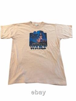 Vintage 1977 Star Wars Original Yellow Promotional X Large T-Shirt Rare