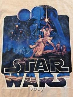 Vintage 1977 Star Wars Original Yellow Promotional X Large T-Shirt Rare
