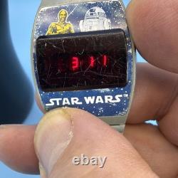 Vintage 1977 Texas Instruments Star Wars Digital Watch Collectible, Works Great