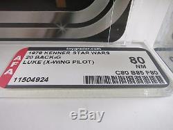 Vintage 1978 Kenner Star Wars Luke X-Wing Pilot 20 Back-G AFA 80 NM C80/B85/F80