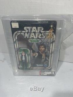 Vintage 1978 Star Wars Han Solo 12 Back AFA 85 NM+ Unpunched Small Head