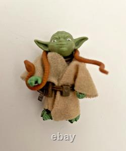 Vintage 1980 Star Wars ESB Yoda Action Figure with Brown Snake