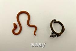 Vintage 1980 Star Wars ESB Yoda Action Figure with Brown Snake