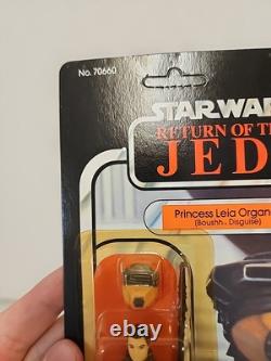 Vintage 1983 Kenner Star Wars ROTJ 65c Back Leia Boushh Disguise Unpunched