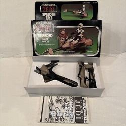 Vintage 1983 Kenner Star Wars ROTJ Speeder Bike with Box, insert, Instructions