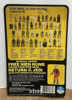 Vintage 1983 Star Wars Hammerhead ROTJ 48 back Kenner Nien Nunb offer UNPUNCHED