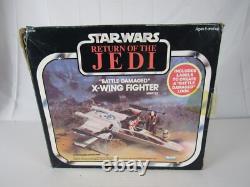 Vintage 1983 Star Wars ROTJ Battle Damaged X-Wing Fighter Complete Works AA605