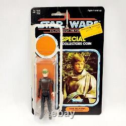 Vintage 1985 Kenner Star Wars Luke Skywalker in Battle Poncho with Coin and Card