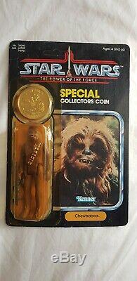 Vintage 1985 Kenner Star Wars POTF Coin Carded Chewbacca Last 17 MOC Rare Toy