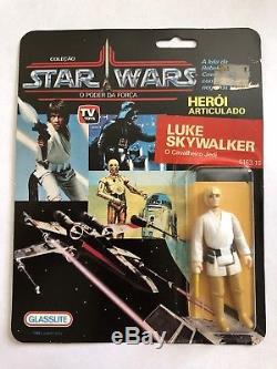 Vintage 1988 Star Wars GLASSLITE Brazil Luke Skywalker Carded Ultra Rare! Read
