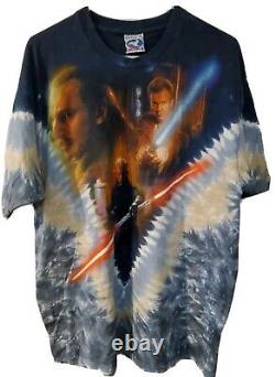 Vintage 1990s Liquid Blue Star Wars Episode 1 Darth Maul Tie-Dye T-Shirt XL