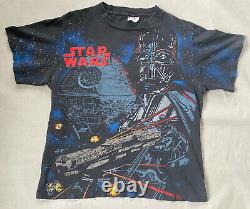 Vintage 1996 Star Wars AOP Tee Darth Vader Size XL