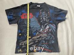 Vintage 1996 Star Wars AOP Tee Darth Vader Size XL