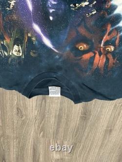 Vintage 1999 Star Wars Phantom Menace Liquid Blue Shirt Size XL Episode 1
